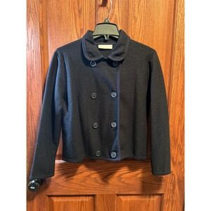 Valerie Stevens Italy Wool Jacket Double Breasted Cropped Cardigan‎ Petite Small